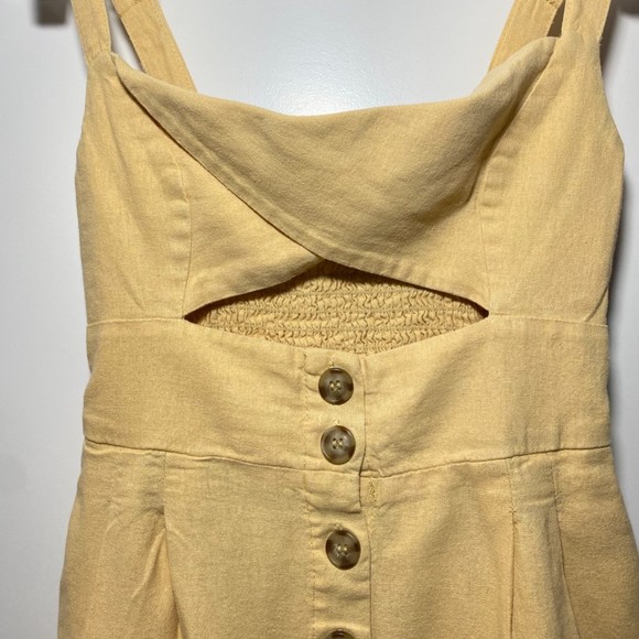 Forever 21 Yellow Cut Out Mini Dress Size S - Picture 4 of 7